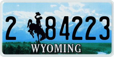 WY license plate 284223