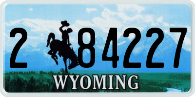 WY license plate 284227