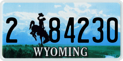 WY license plate 284230