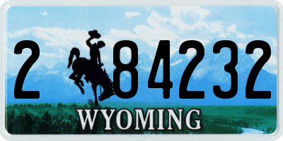 WY license plate 284232