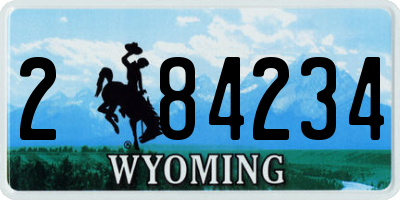 WY license plate 284234