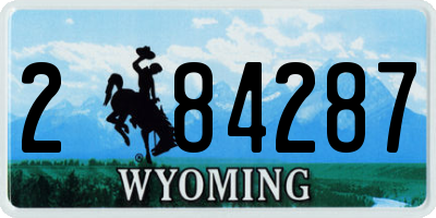 WY license plate 284287