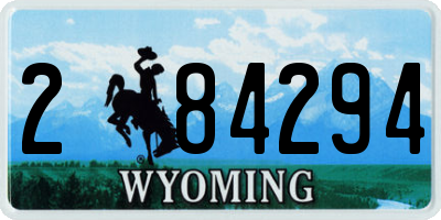 WY license plate 284294