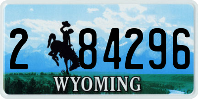 WY license plate 284296