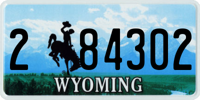 WY license plate 284302