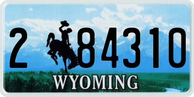 WY license plate 284310
