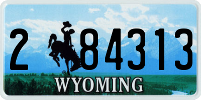 WY license plate 284313