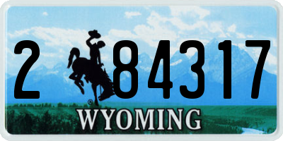 WY license plate 284317
