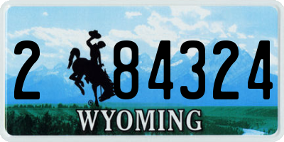 WY license plate 284324