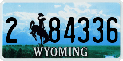 WY license plate 284336