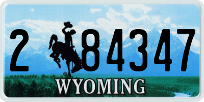WY license plate 284347