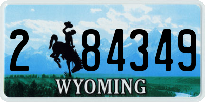 WY license plate 284349
