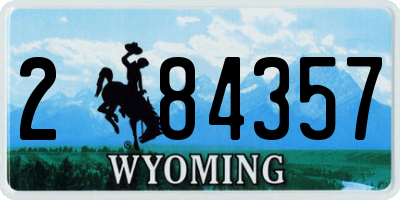 WY license plate 284357