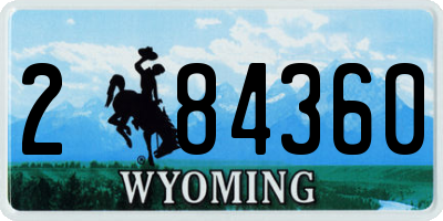 WY license plate 284360