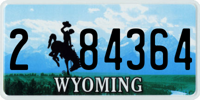 WY license plate 284364