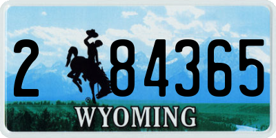 WY license plate 284365