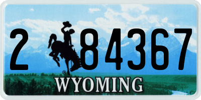 WY license plate 284367