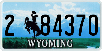 WY license plate 284370