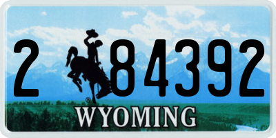 WY license plate 284392
