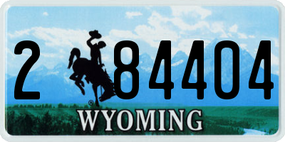 WY license plate 284404