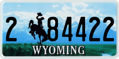 WY license plate 284422