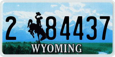WY license plate 284437