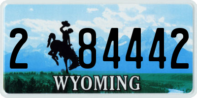 WY license plate 284442