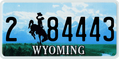WY license plate 284443