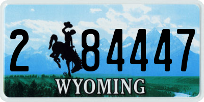 WY license plate 284447