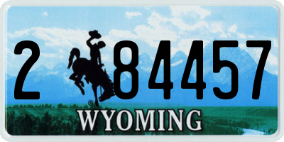 WY license plate 284457