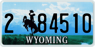 WY license plate 284510