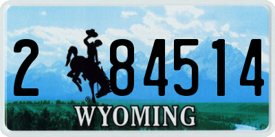 WY license plate 284514