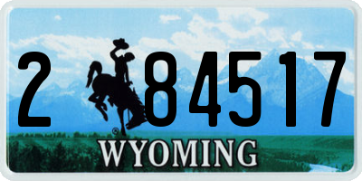 WY license plate 284517