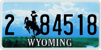 WY license plate 284518