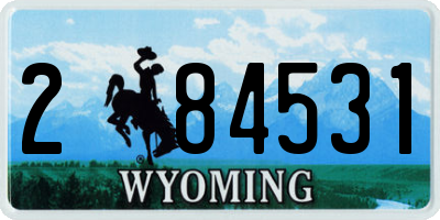 WY license plate 284531