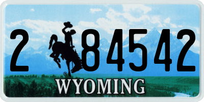 WY license plate 284542
