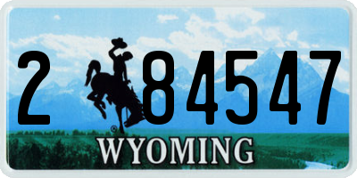 WY license plate 284547