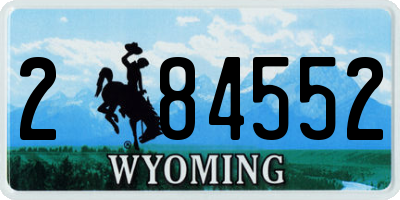 WY license plate 284552