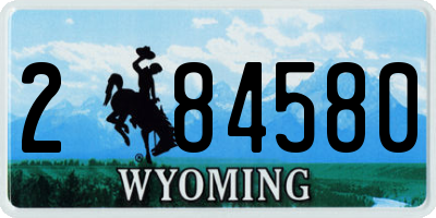 WY license plate 284580