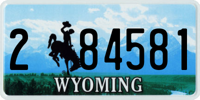 WY license plate 284581