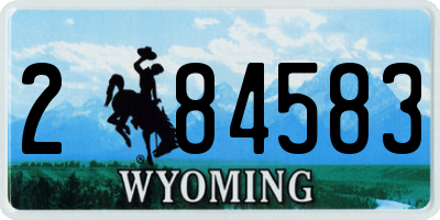 WY license plate 284583