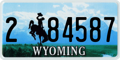 WY license plate 284587