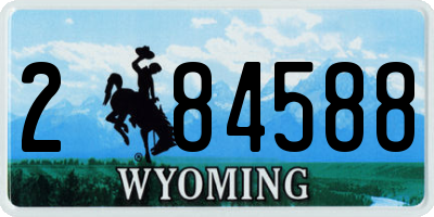 WY license plate 284588