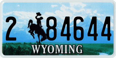 WY license plate 284644