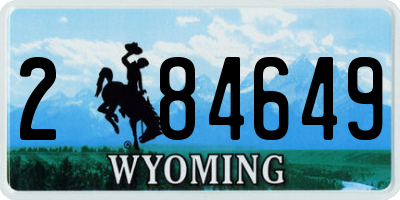 WY license plate 284649