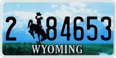 WY license plate 284653