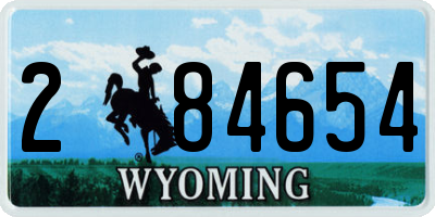 WY license plate 284654