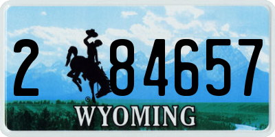 WY license plate 284657