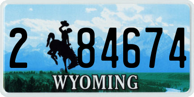 WY license plate 284674
