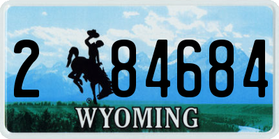 WY license plate 284684
